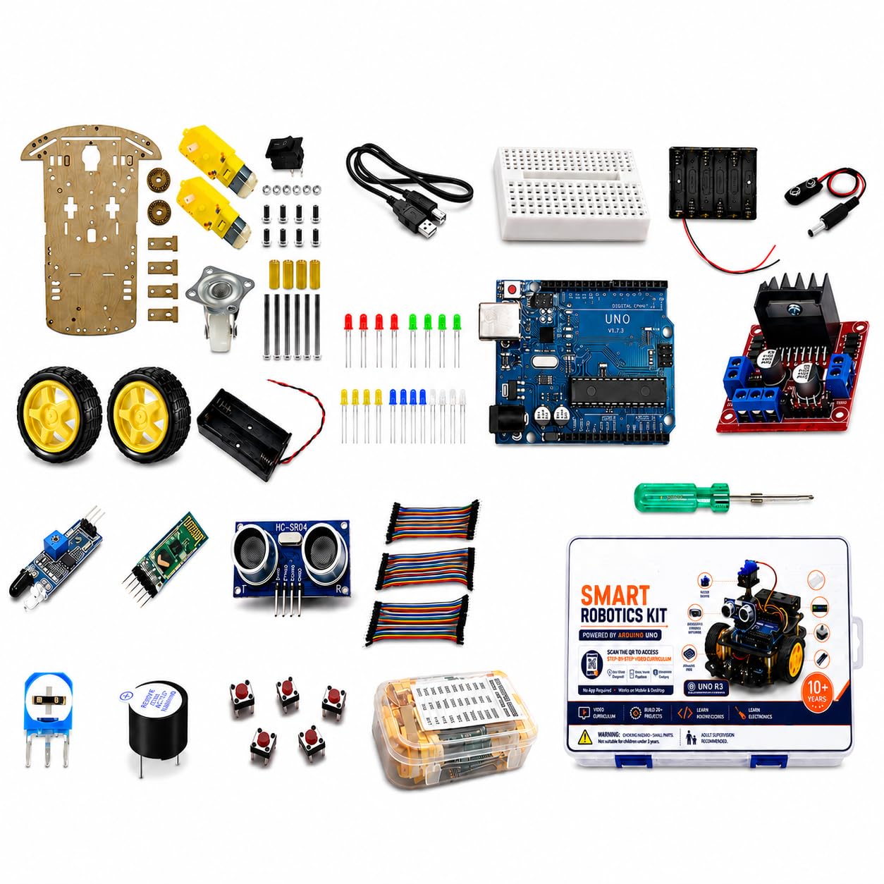 Build-o-Bot Smart Robotics Kit for Uno R3 Compatible Board